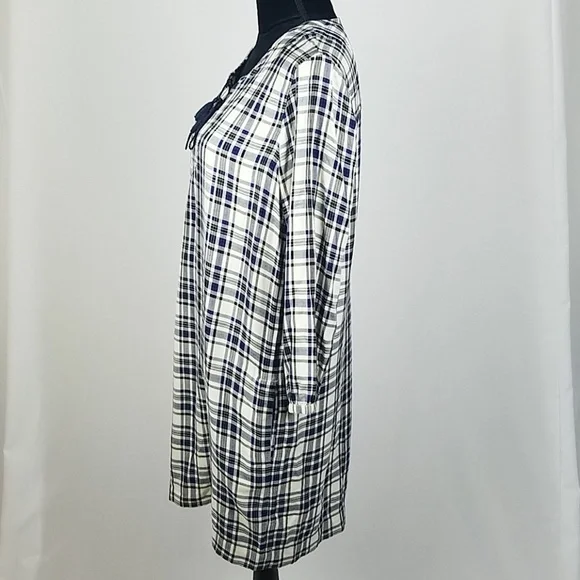 Madewell women S plaid Artiste tunic dress Lagenlook Relax Vacation - Picture 5 of 7